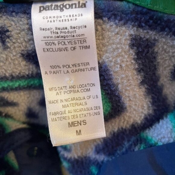 Patagonia Synchilla Snap-T Fleece Pullover Men’s Size M Blue Green  Aztec Print - Picture 6 of 8